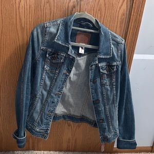 Blue Abercrombie and Fitch jean jacket, large